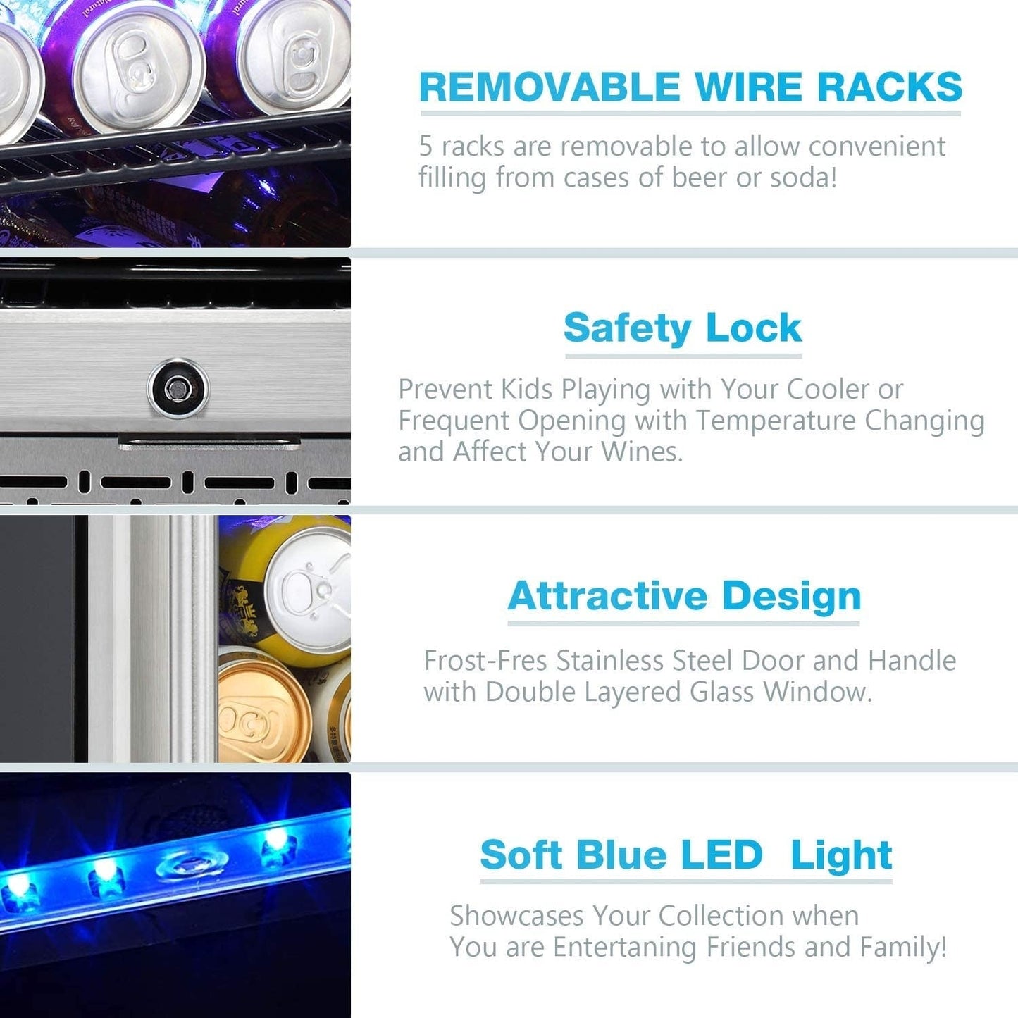 15 Inch Beverage Refrigerator - 22.76D x 14.96W x 34.25H