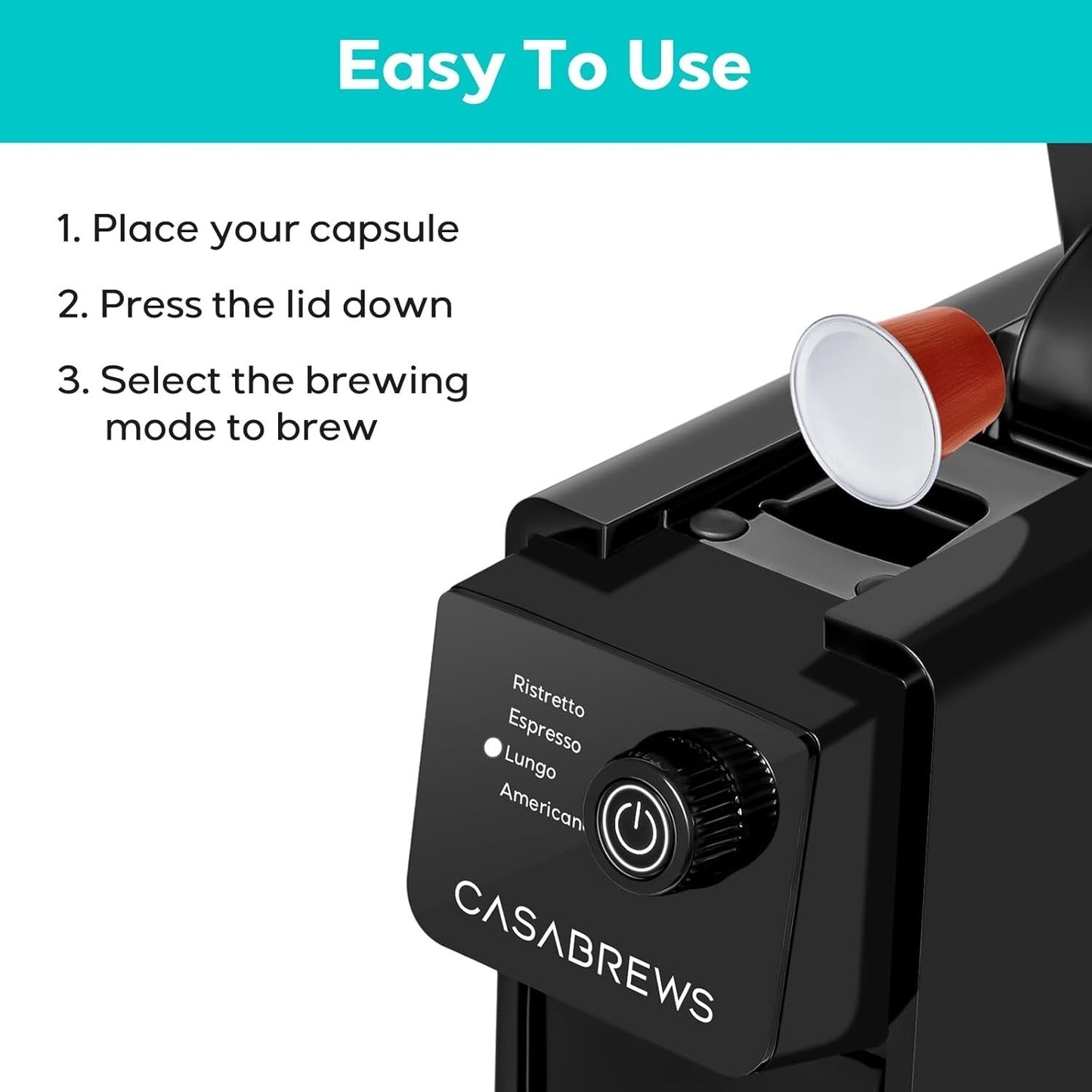 CASABREWS CM7036E 20 Bar Espresso Machine for Nespresso Original Pods