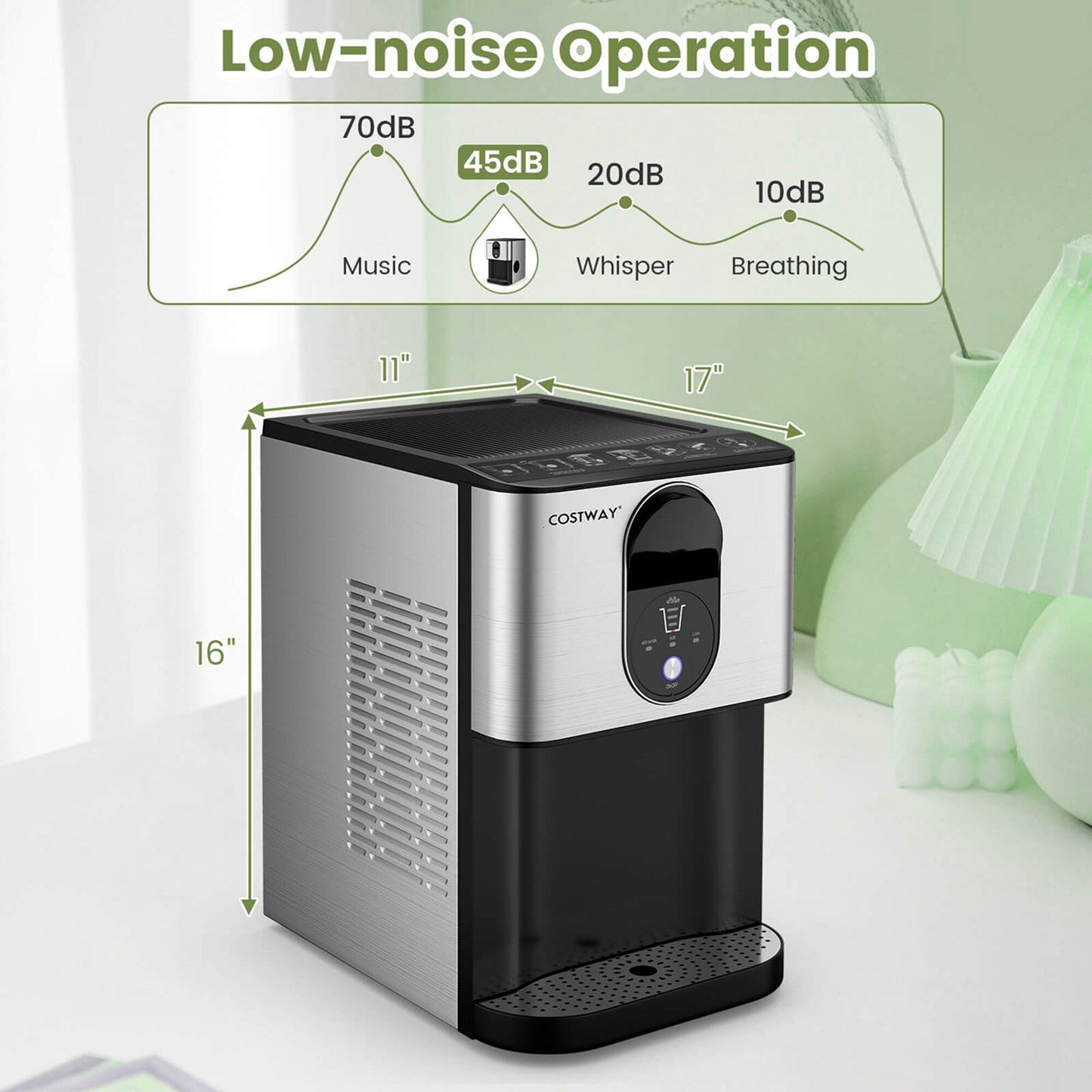 Costway 56 lbs/24 H Pepple Chewable Countertop Ice Maker with - See Details