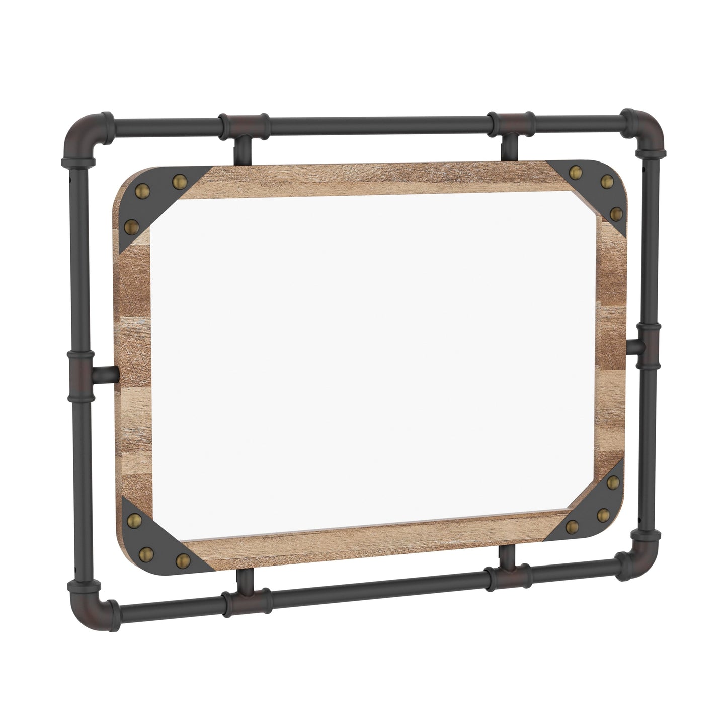 Miroir mural flottant en métal Revo Industrial de 31 pouces par Furniture of America