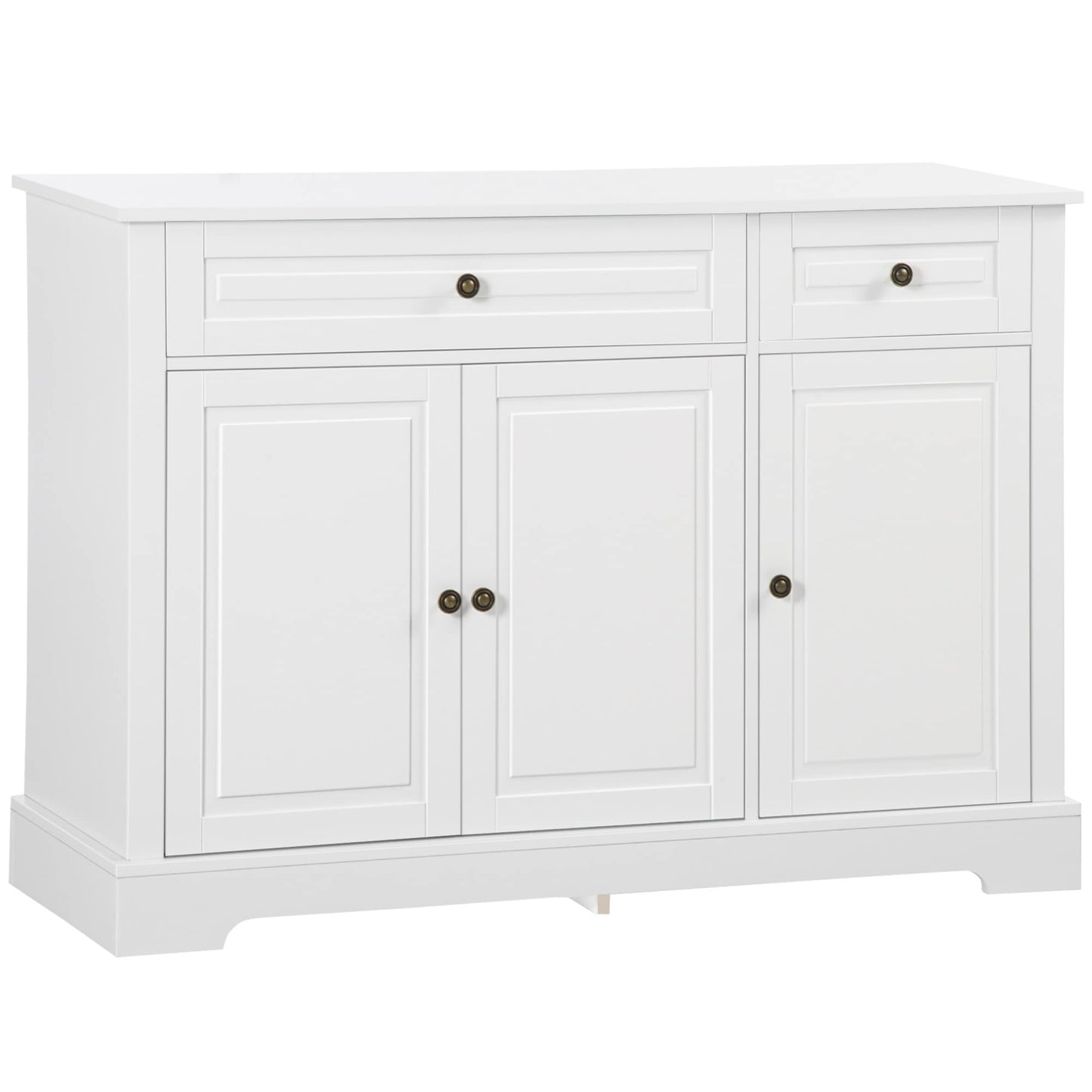 HOMCOM Modern Sideboard Buffet Cabinet with Storage Cupboards, 2 Drawers and Adjustable Shelves, Black