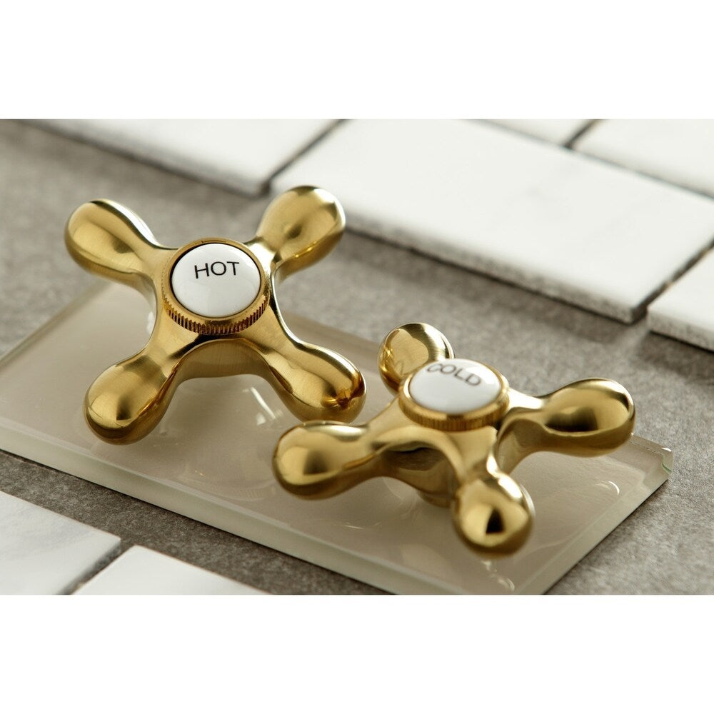 Robinet de cuisine Kingston Brass Heritage Bridge avec douchette en laiton
