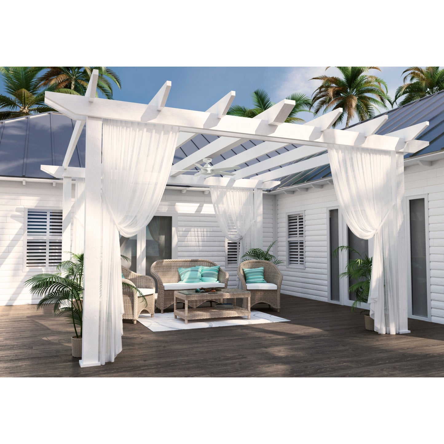 Hunter 52 Shorebreak WeatherMax Indoor / Outdoor Ceiling Fan w/ Wall Control - Extreme Weather, Salt & Corrosion-Resistant