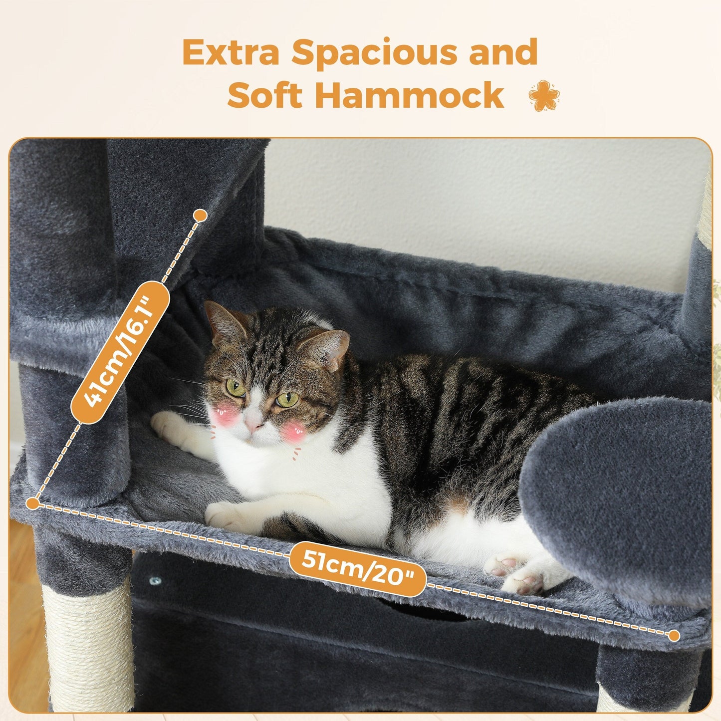 Grande tour pour chat avec griffoirs et coussins, 2 perchoirs rembourrés, double niche et panier