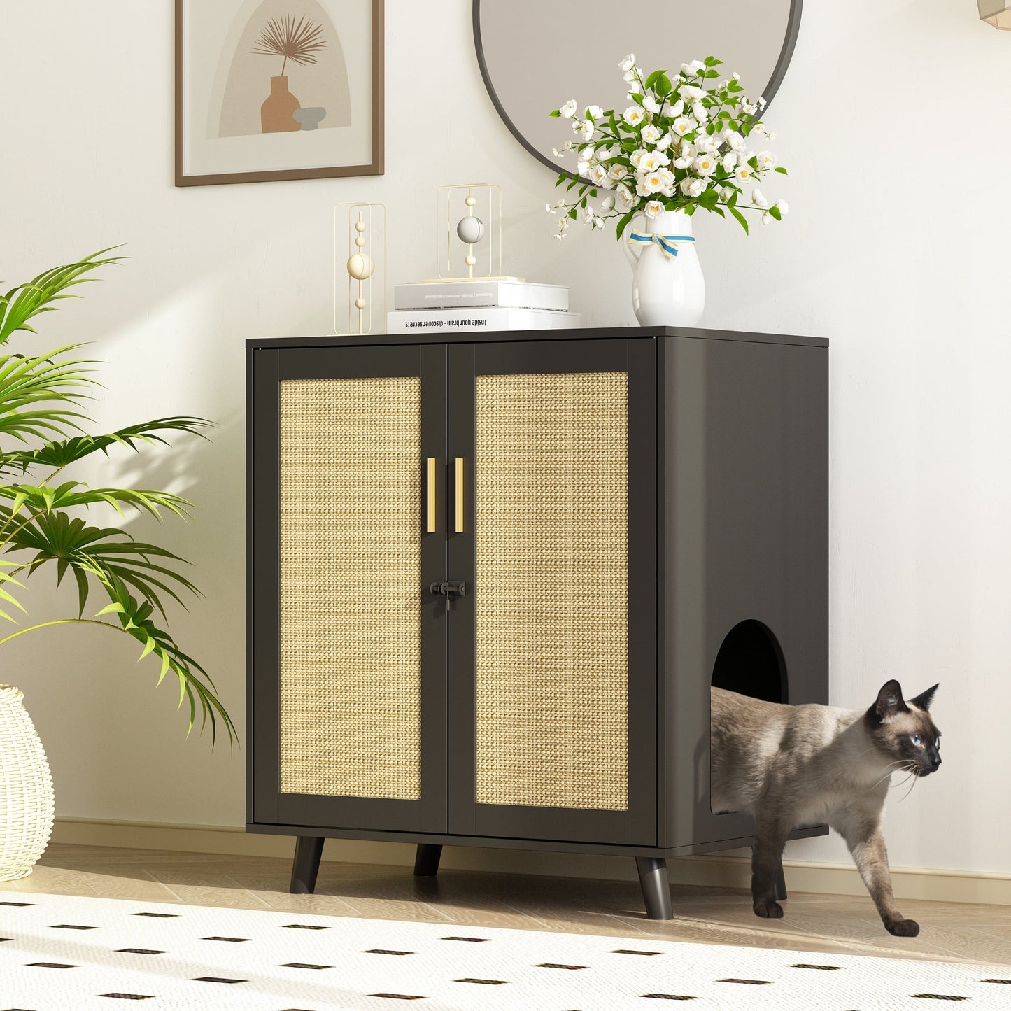 Enceinte de bac à litière pour chat Meubles Table d'appoint Canapé Table
