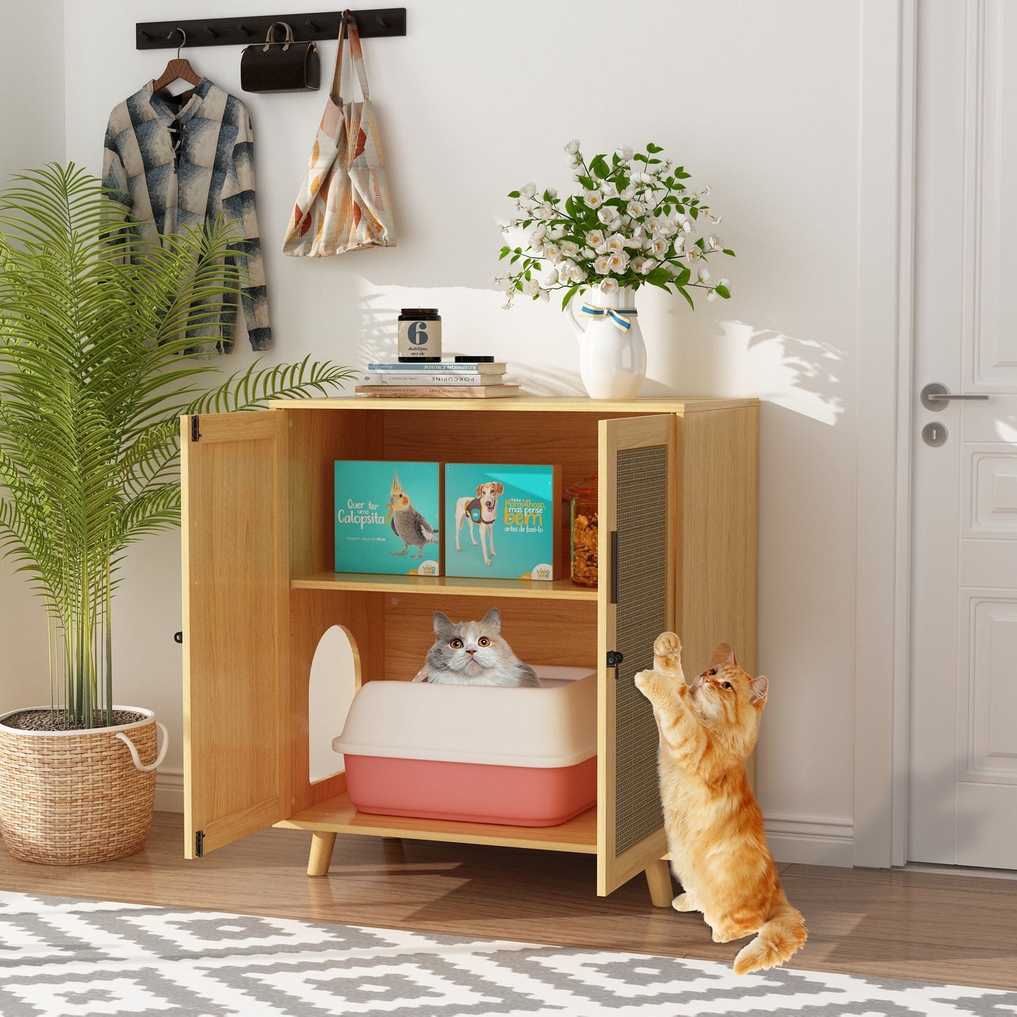 Enceinte de bac à litière pour chat Meubles Table d'appoint Canapé Table