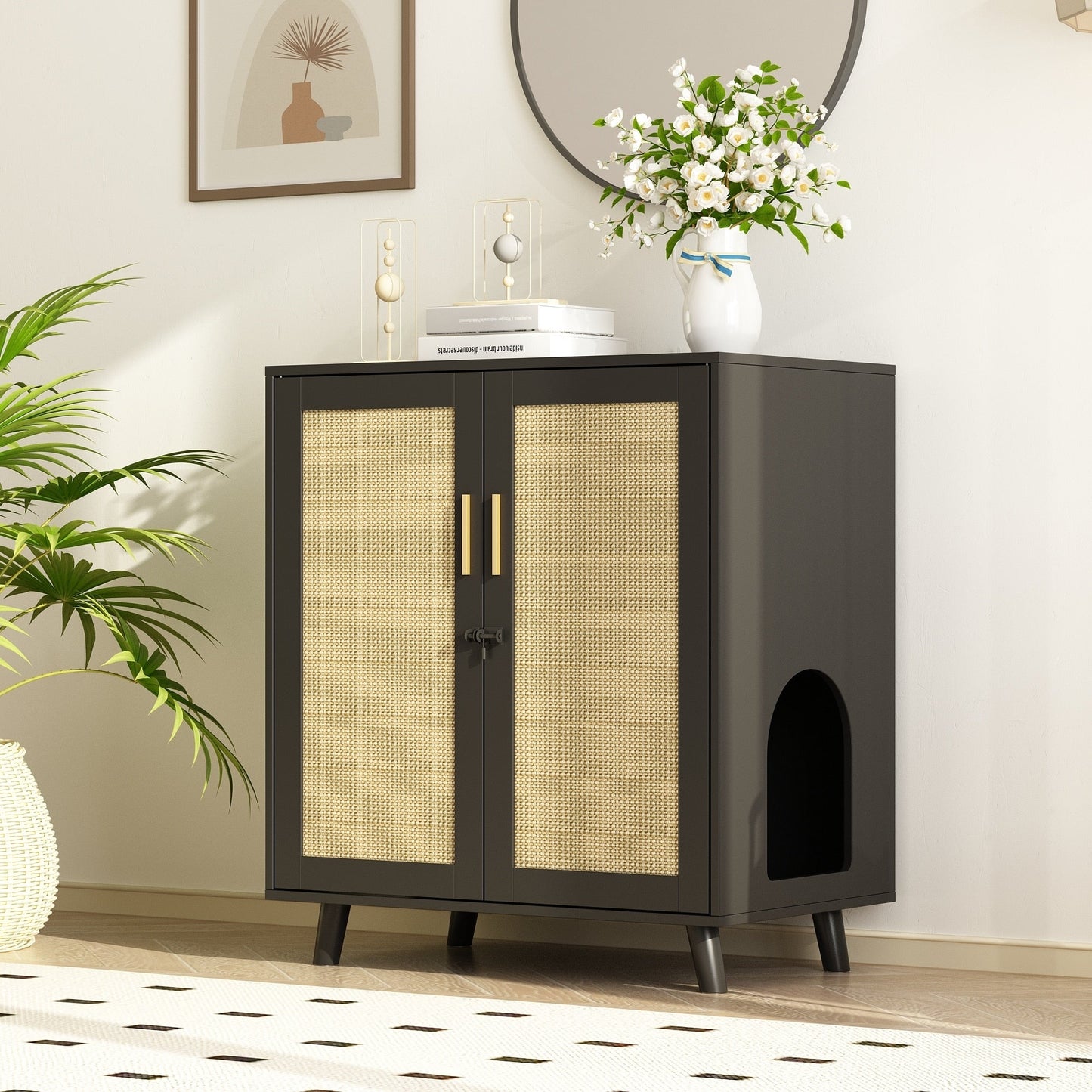 Enceinte de bac à litière pour chat Meubles Table d'appoint Canapé Table