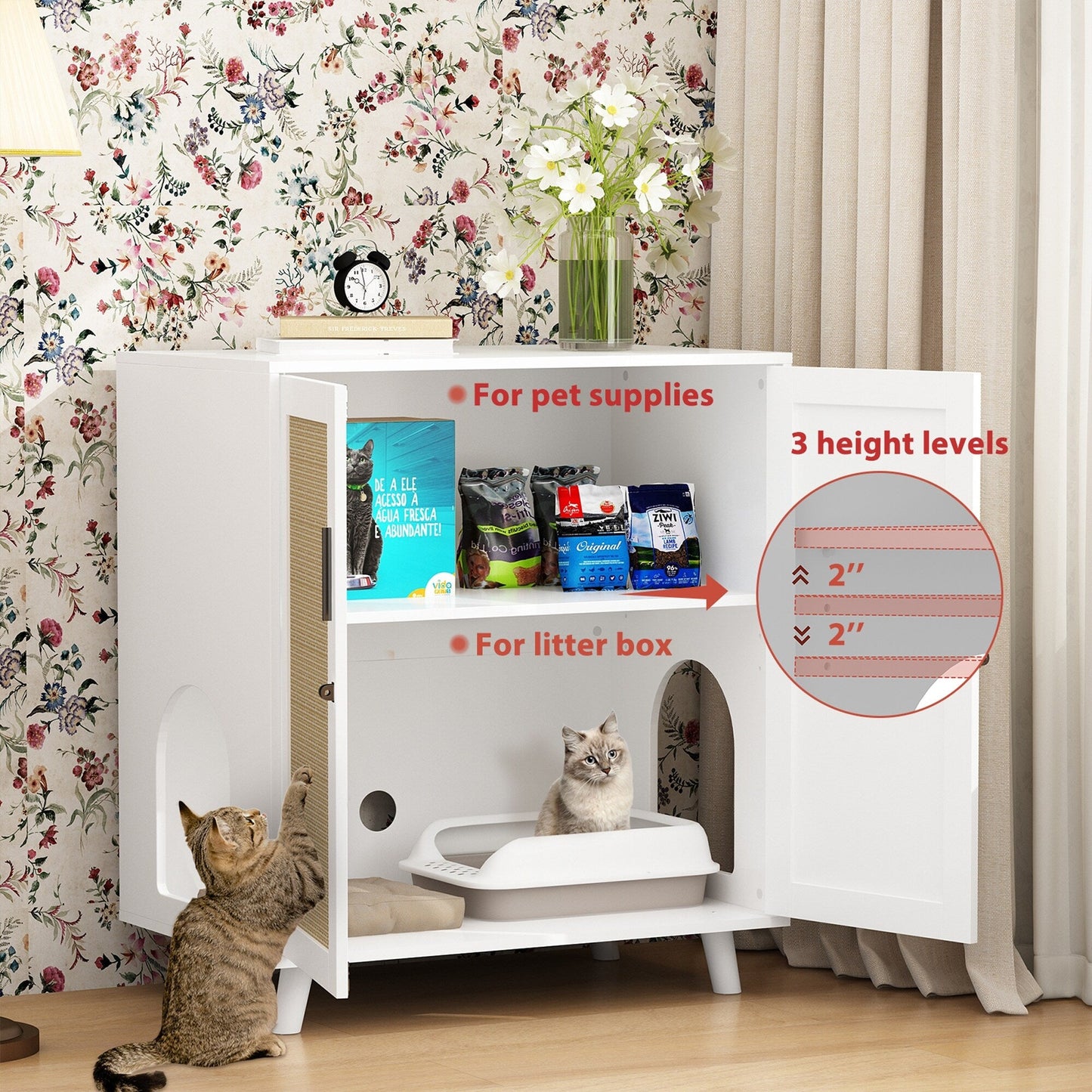 Enceinte de bac à litière pour chat Meubles Table d'appoint Canapé Table