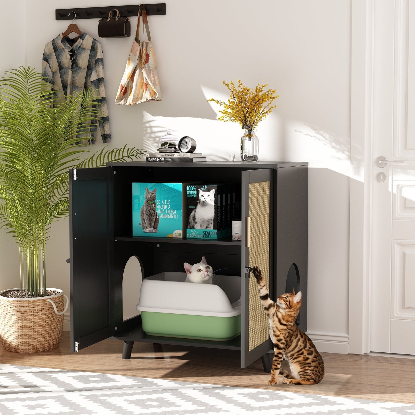 Enceinte de bac à litière pour chat Meubles Table d'appoint Canapé Table