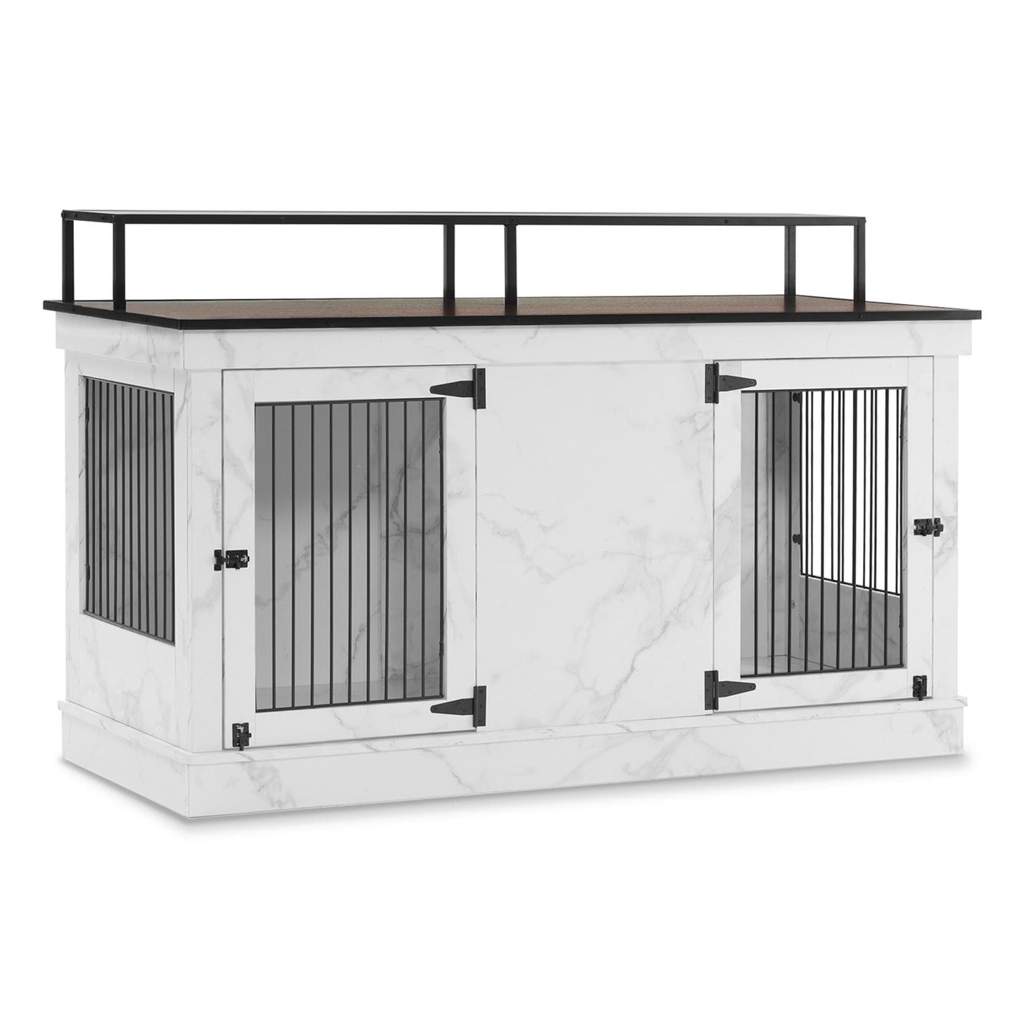 Meuble TV pour cage à chien Mcombo, grand format, niche en bois avec doubles portes, modèle 1861