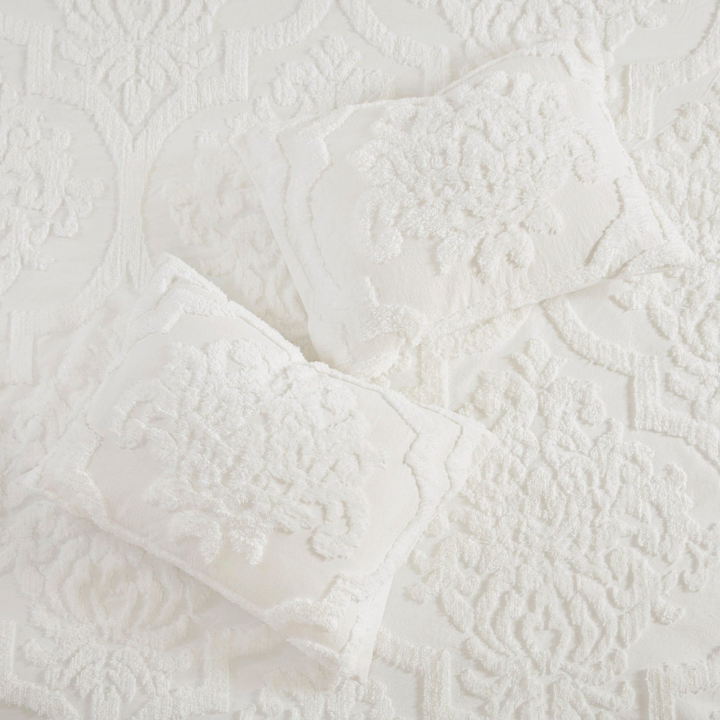 Parure de couette Madison Park Aeriela en coton chenille touffeté damassé