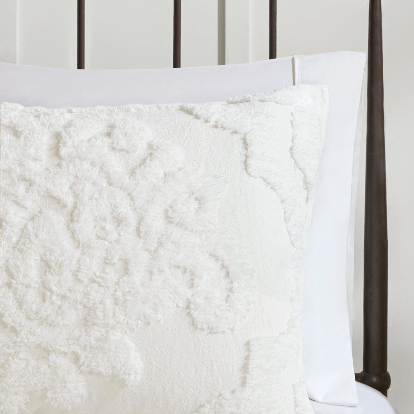 Parure de couette Madison Park Aeriela en coton chenille touffeté damassé