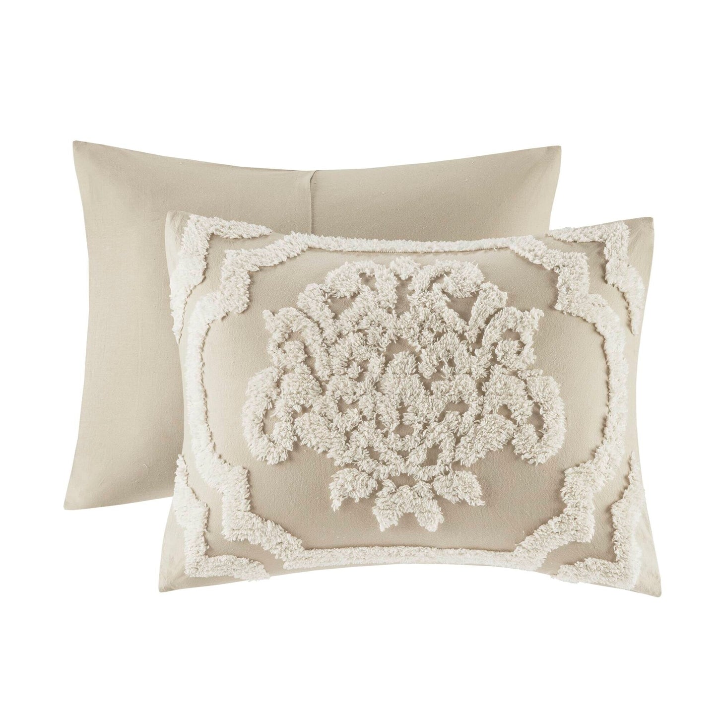 Parure de couette Madison Park Aeriela en coton chenille touffeté damassé