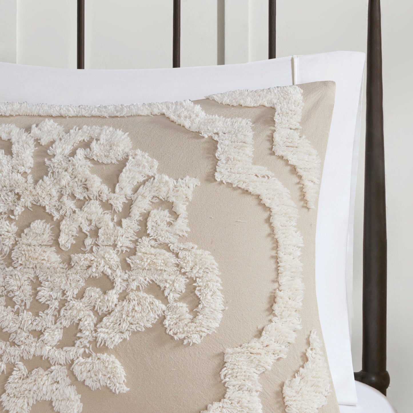 Parure de couette Madison Park Aeriela en coton chenille touffeté damassé