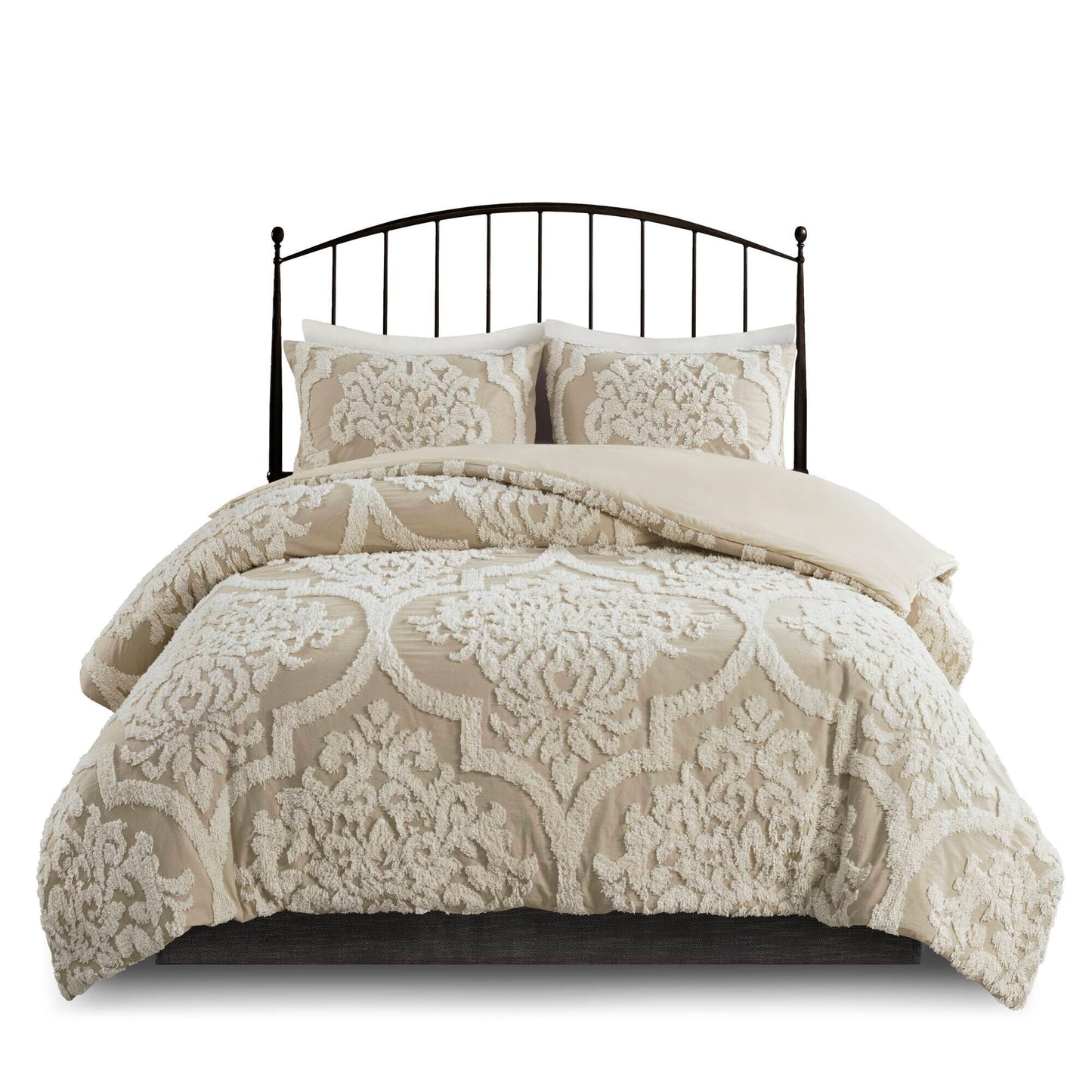 Parure de couette Madison Park Aeriela en coton chenille touffeté damassé