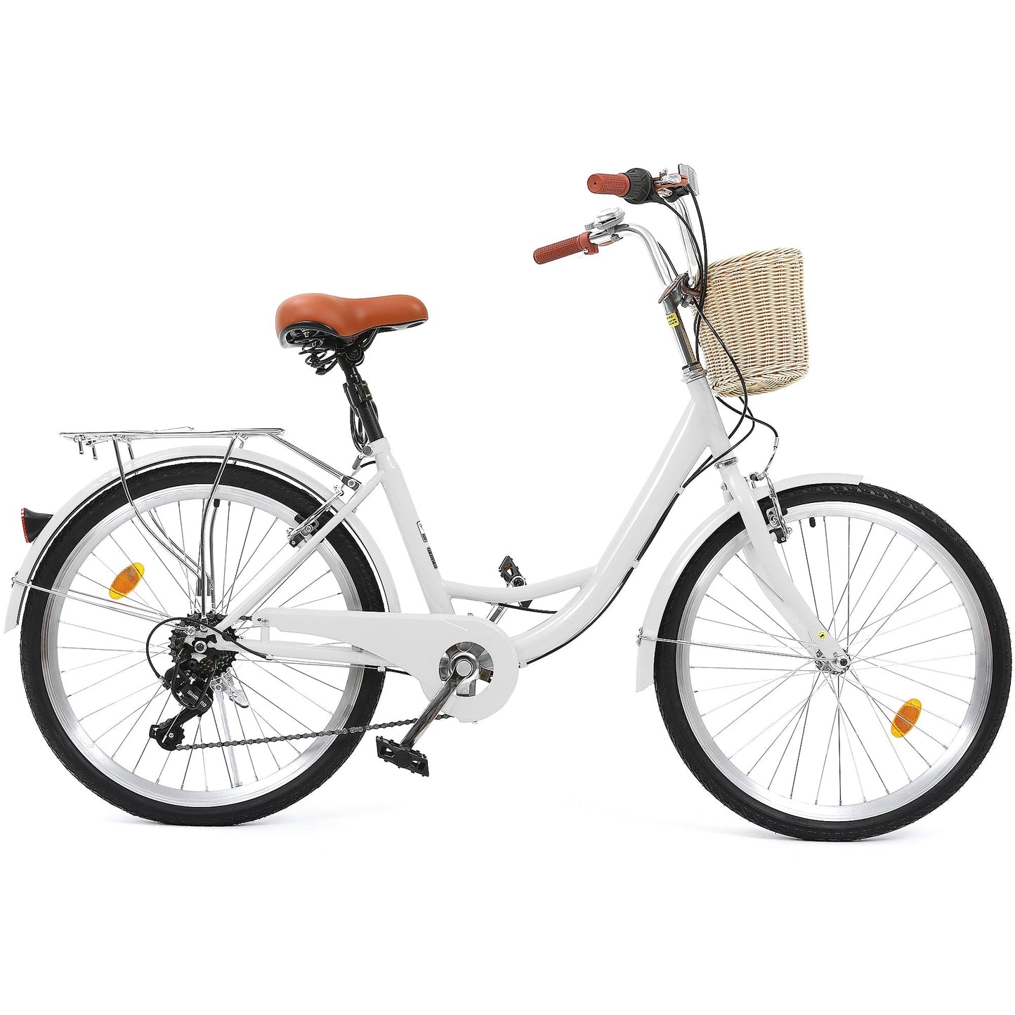 Vélo de croisière Moasis24/26 à 7 vitesses, vélo à cadre réglable, vélo de trajet