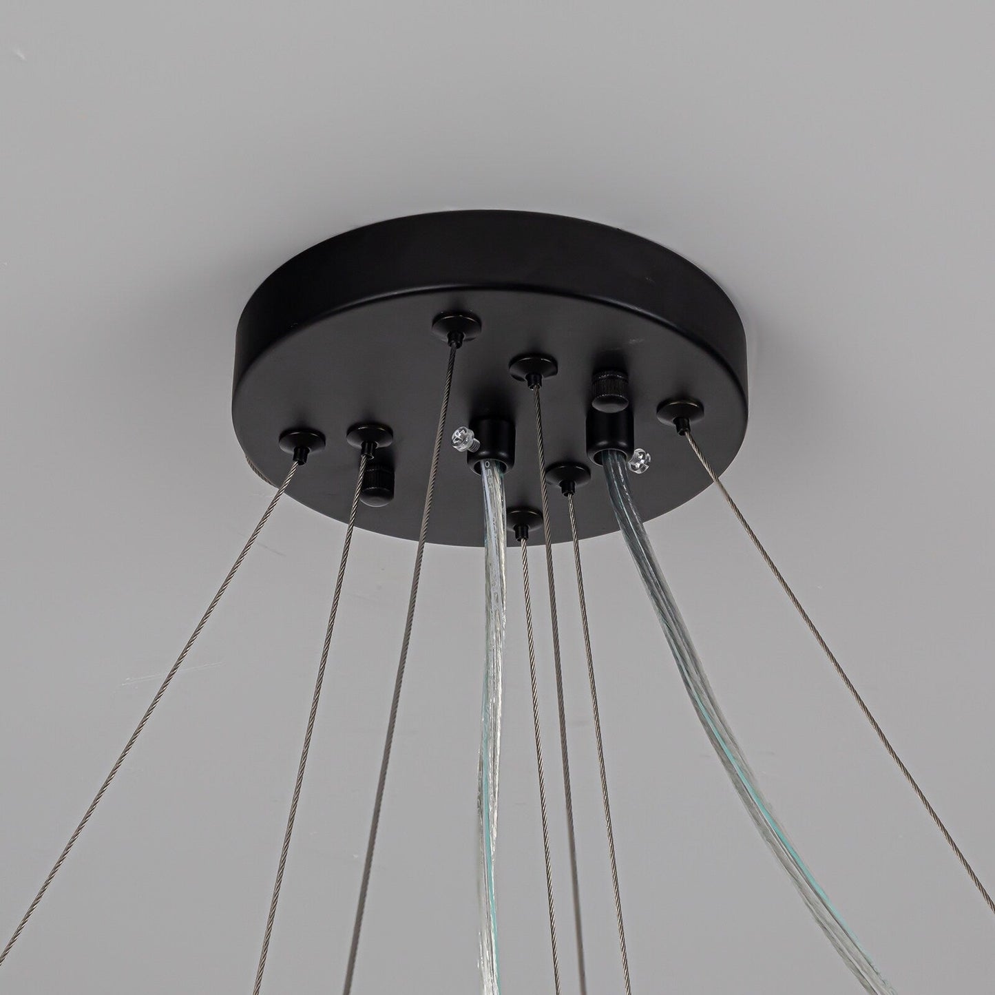 Lustre rond moderne en cristal OYIPRO 6/8/12 lumières en forme de tambour pour îlot de cuisine