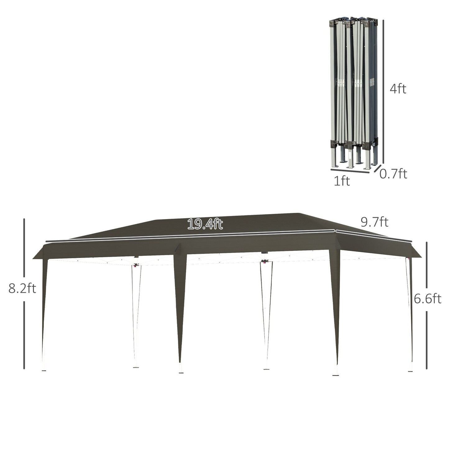 Auvent pop-up robuste Outsunny avec cadre robuste, toit anti-UV et sac de transport pour terrasse, jardin, plage et arrière-cour