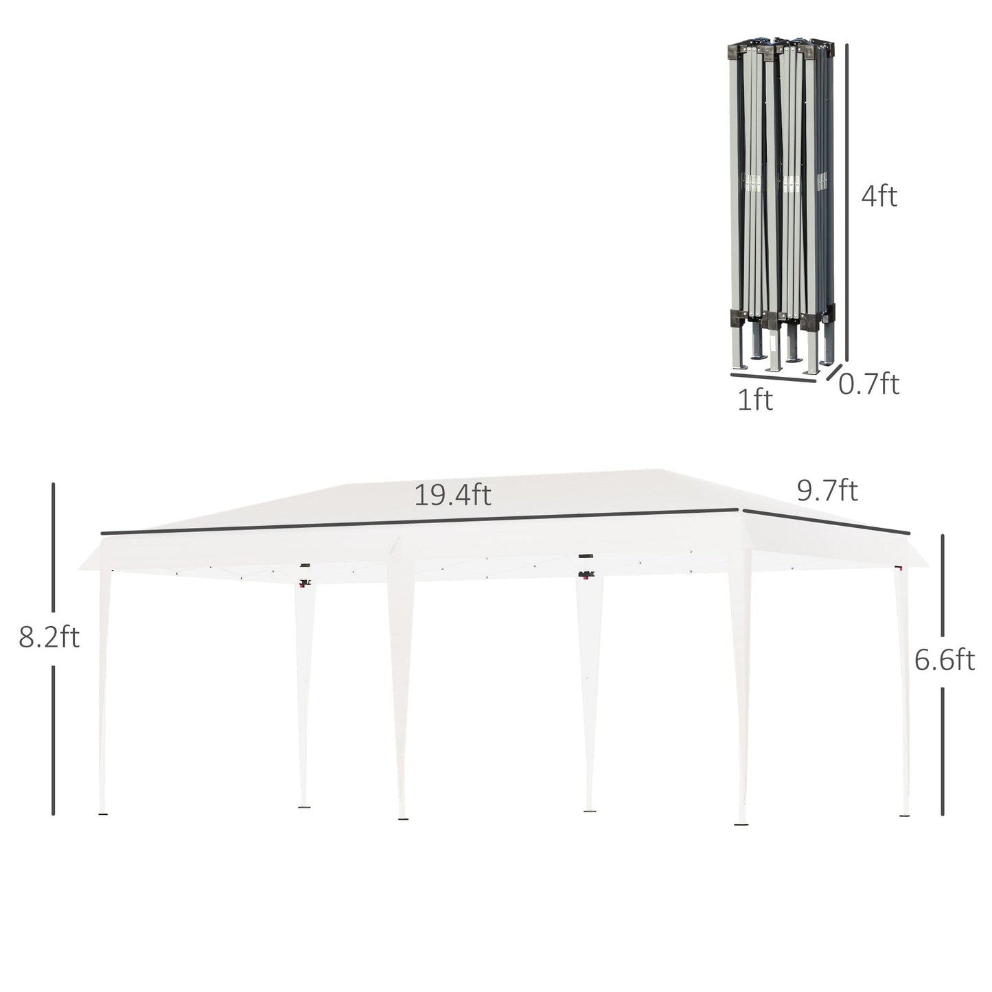 Auvent pop-up robuste Outsunny avec cadre robuste, toit anti-UV et sac de transport pour terrasse, jardin, plage et arrière-cour