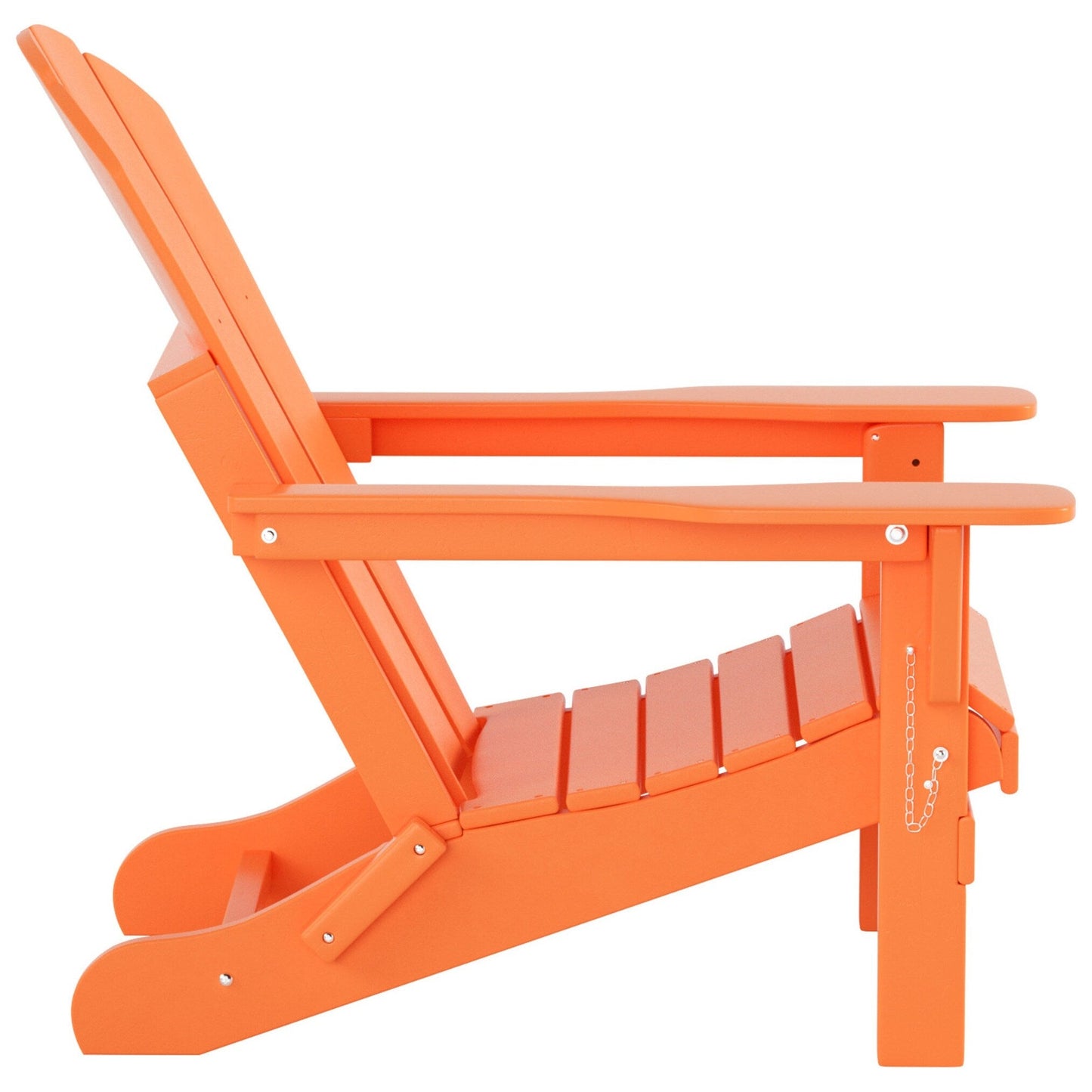 Chaise Adirondack pliable Polytrends Laguna en PEHD pour terrasse extérieure toutes saisons avec pouf (ensemble 2 pièces)