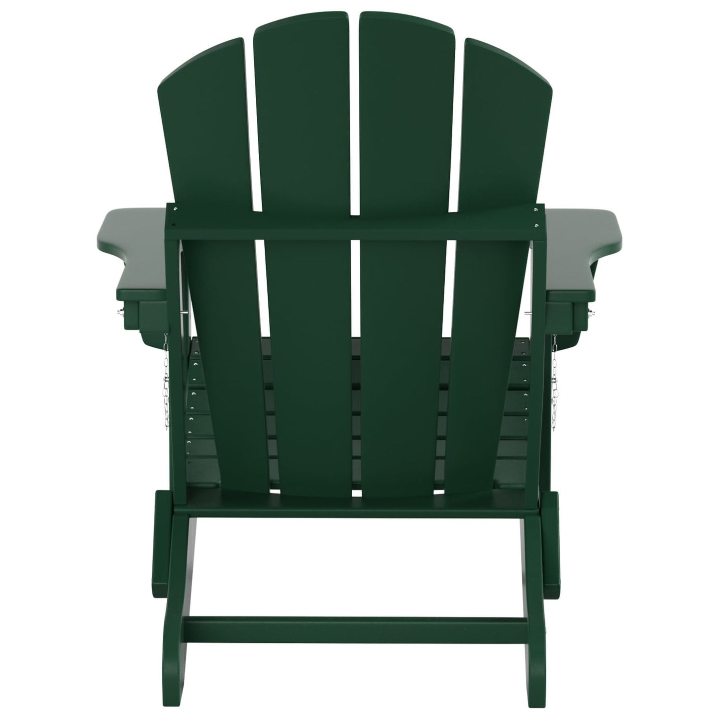 Chaise Adirondack pliable Polytrends Laguna en PEHD pour terrasse extérieure toutes saisons avec pouf (ensemble 2 pièces)
