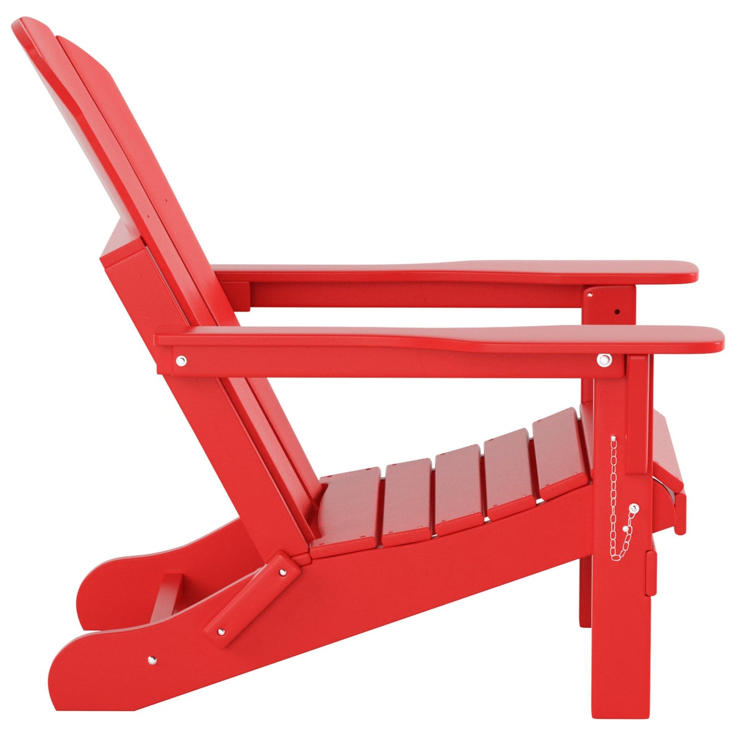 Chaise Adirondack pliable Polytrends Laguna en PEHD pour terrasse extérieure toutes saisons avec pouf (ensemble 2 pièces)