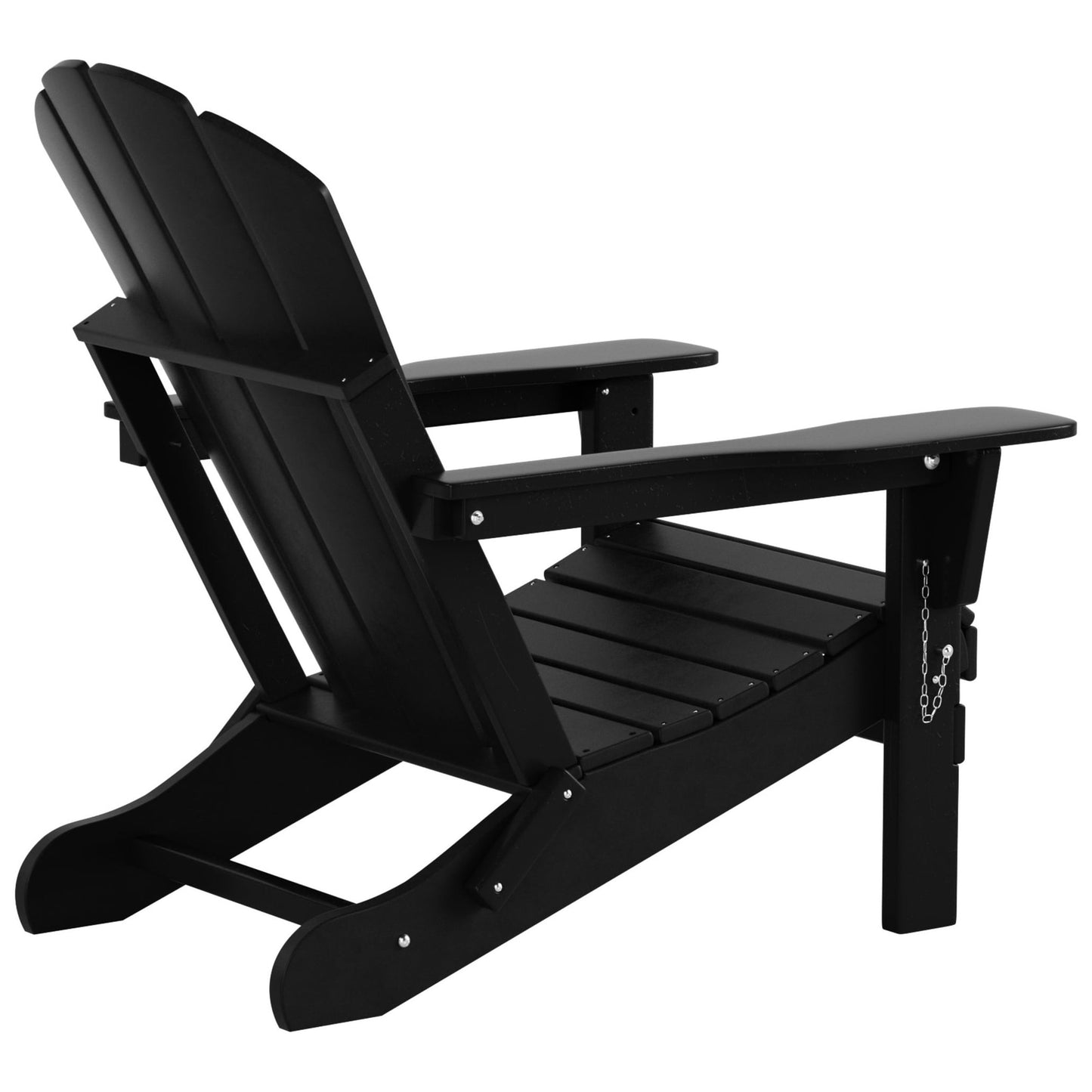 Chaise Adirondack pliable Polytrends Laguna en PEHD pour terrasse extérieure toutes saisons avec pouf (ensemble 2 pièces)