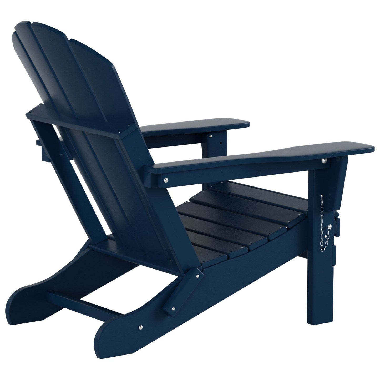 Chaise Adirondack pliable Polytrends Laguna en PEHD pour terrasse extérieure toutes saisons avec pouf (ensemble 2 pièces)