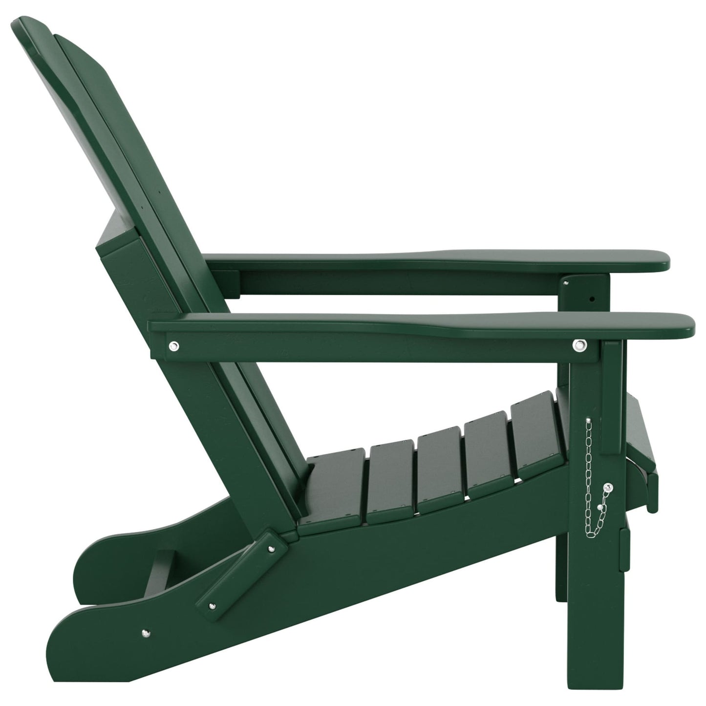 Chaise Adirondack pliable Polytrends Laguna en PEHD pour terrasse extérieure toutes saisons avec pouf (ensemble 2 pièces)