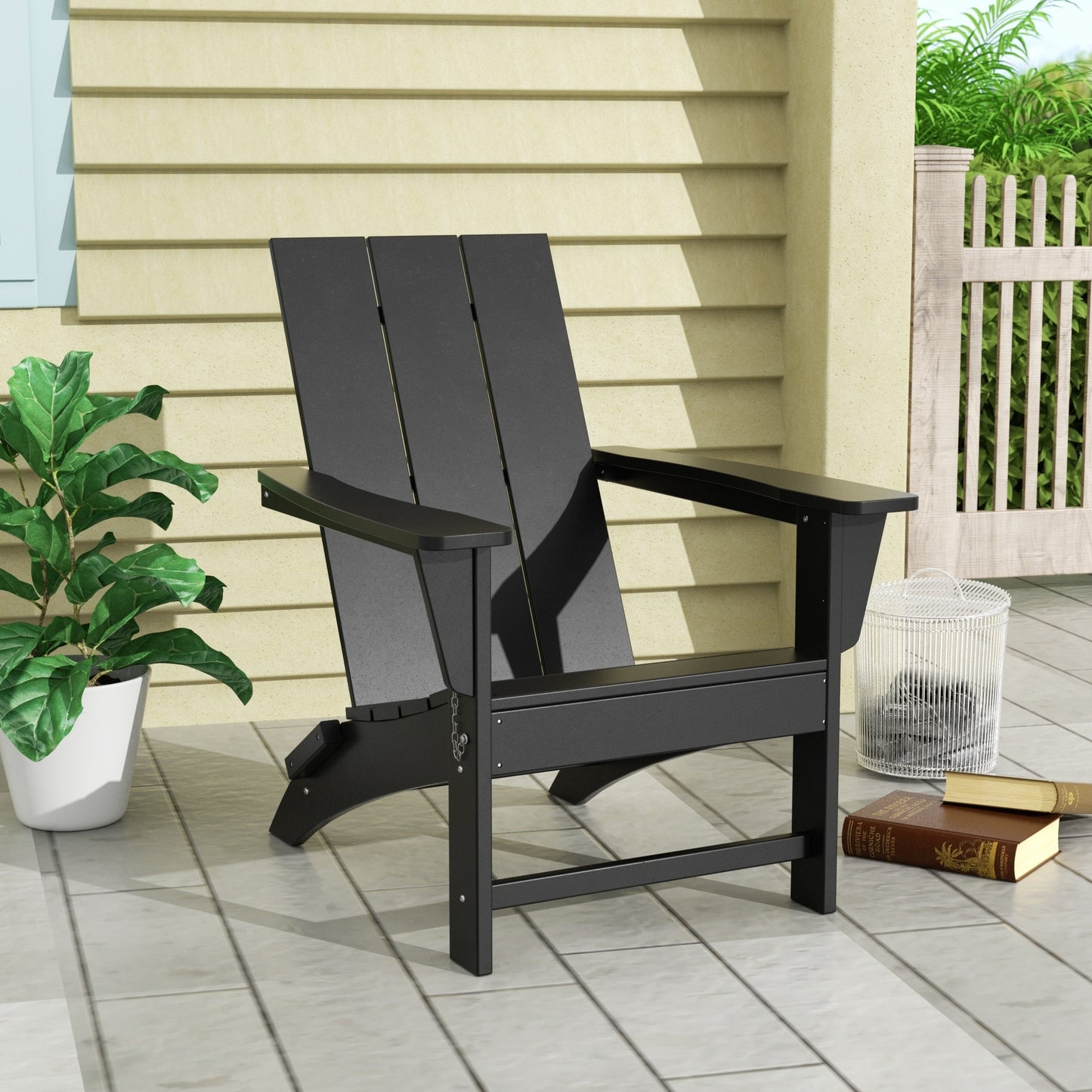 Chaise Adirondack pliante Polytrends Shoreside moderne et écologique, idéale pour les commerces et les résidences, toutes saisons