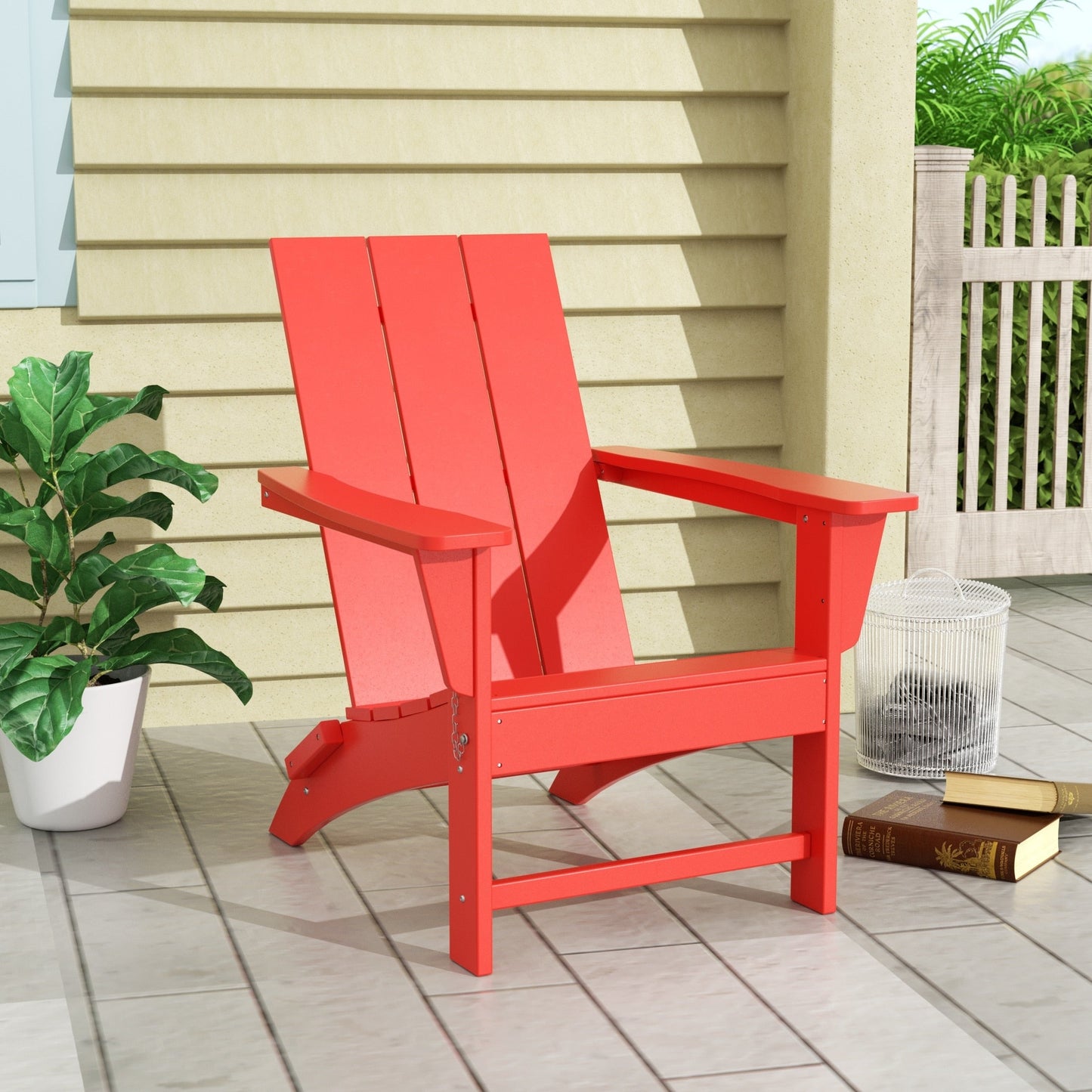 Chaise Adirondack pliante Polytrends Shoreside moderne et écologique, idéale pour les commerces et les résidences, toutes saisons
