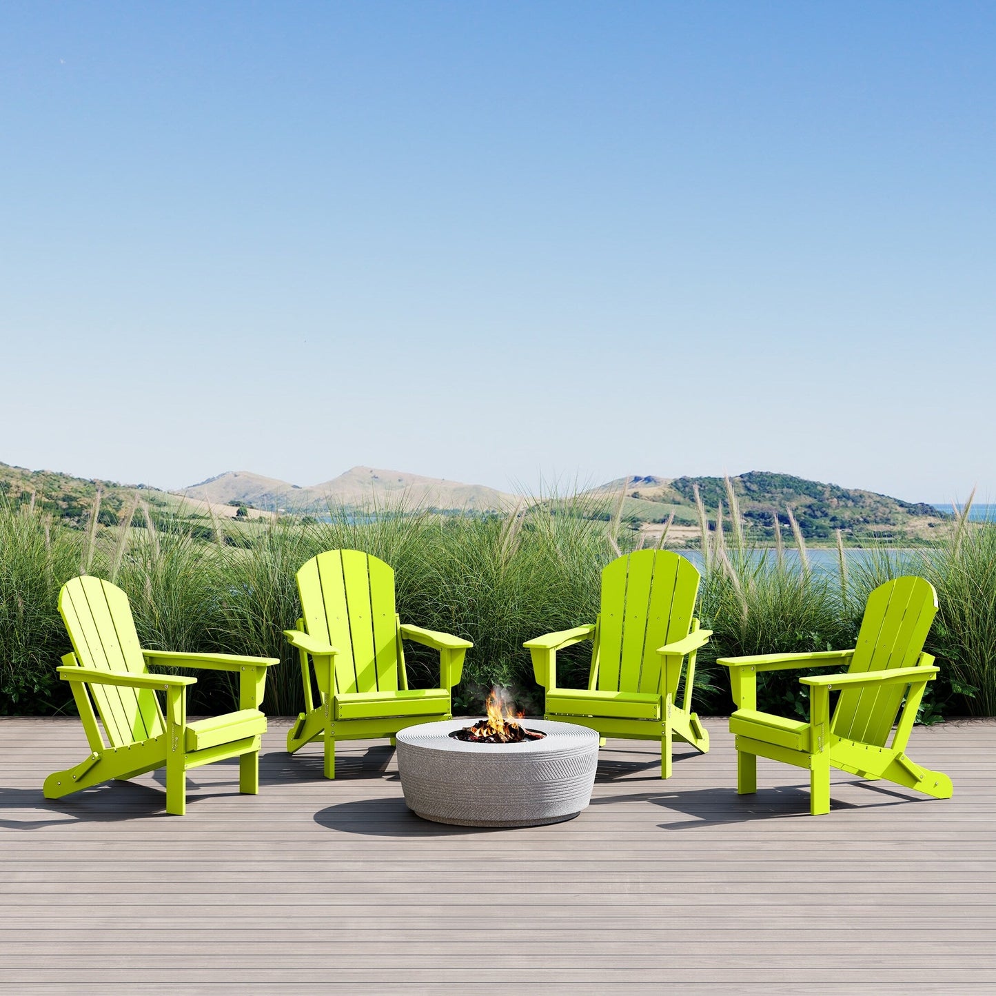 Chaises pliantes Adirondack Polytrends Laguna résistantes aux intempéries (lot de 4)