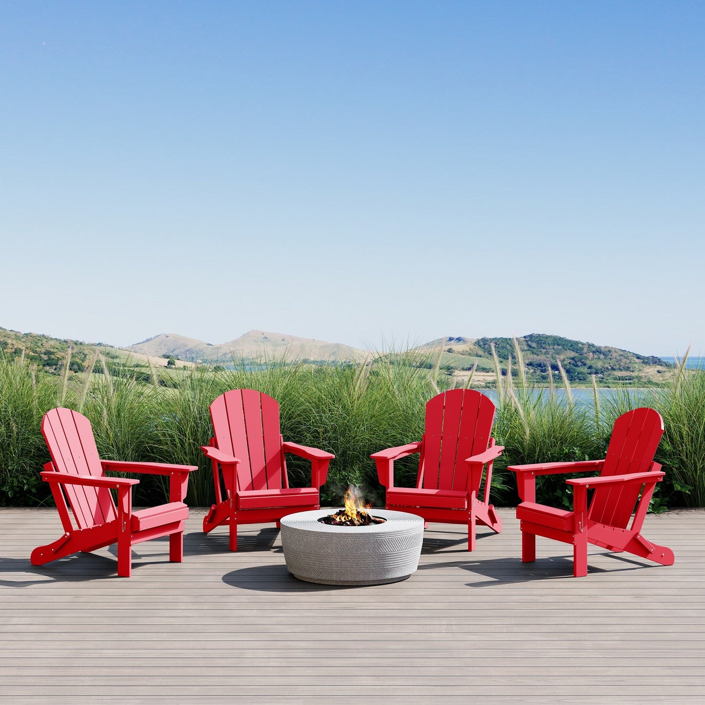 Chaises pliantes Adirondack Polytrends Laguna résistantes aux intempéries (lot de 4)