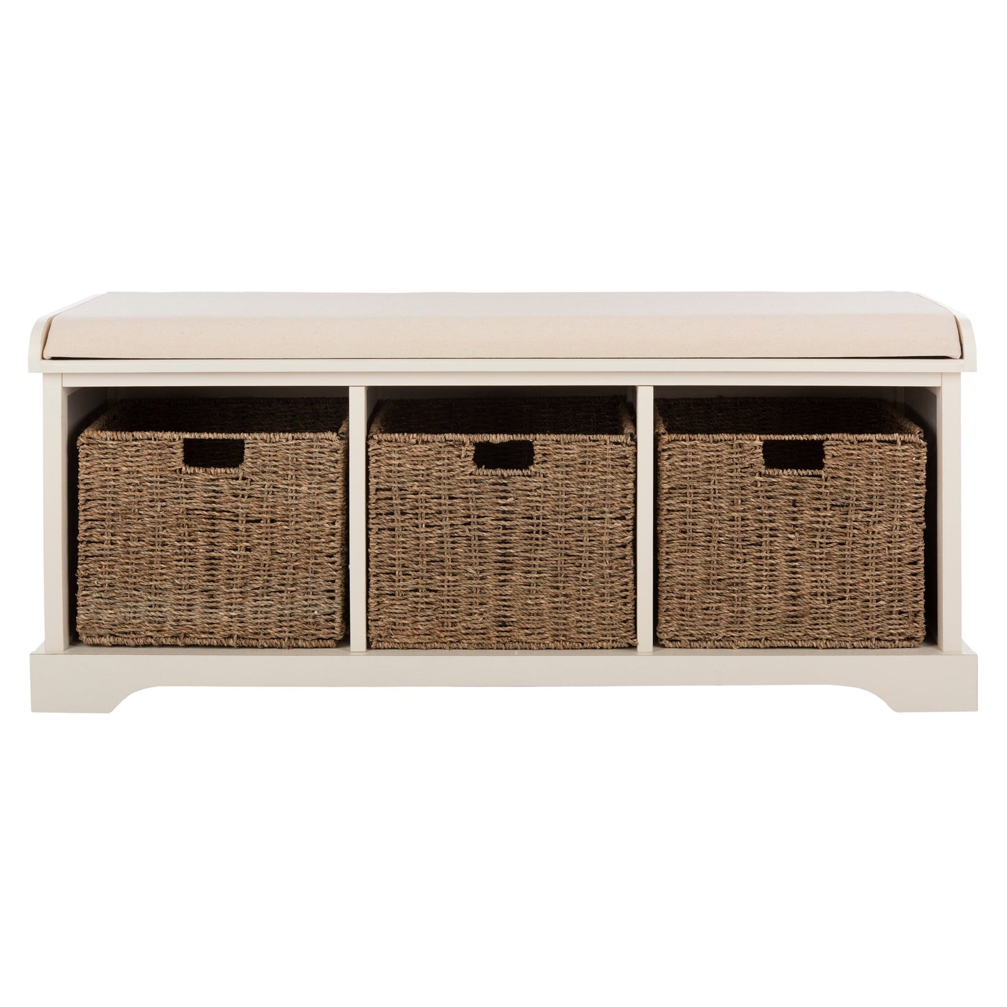 Banc de rangement SAFAVIEH Eola gris/blanc - 47 x 16,1 x 19,9 - 47 L x 16 P x 20 H