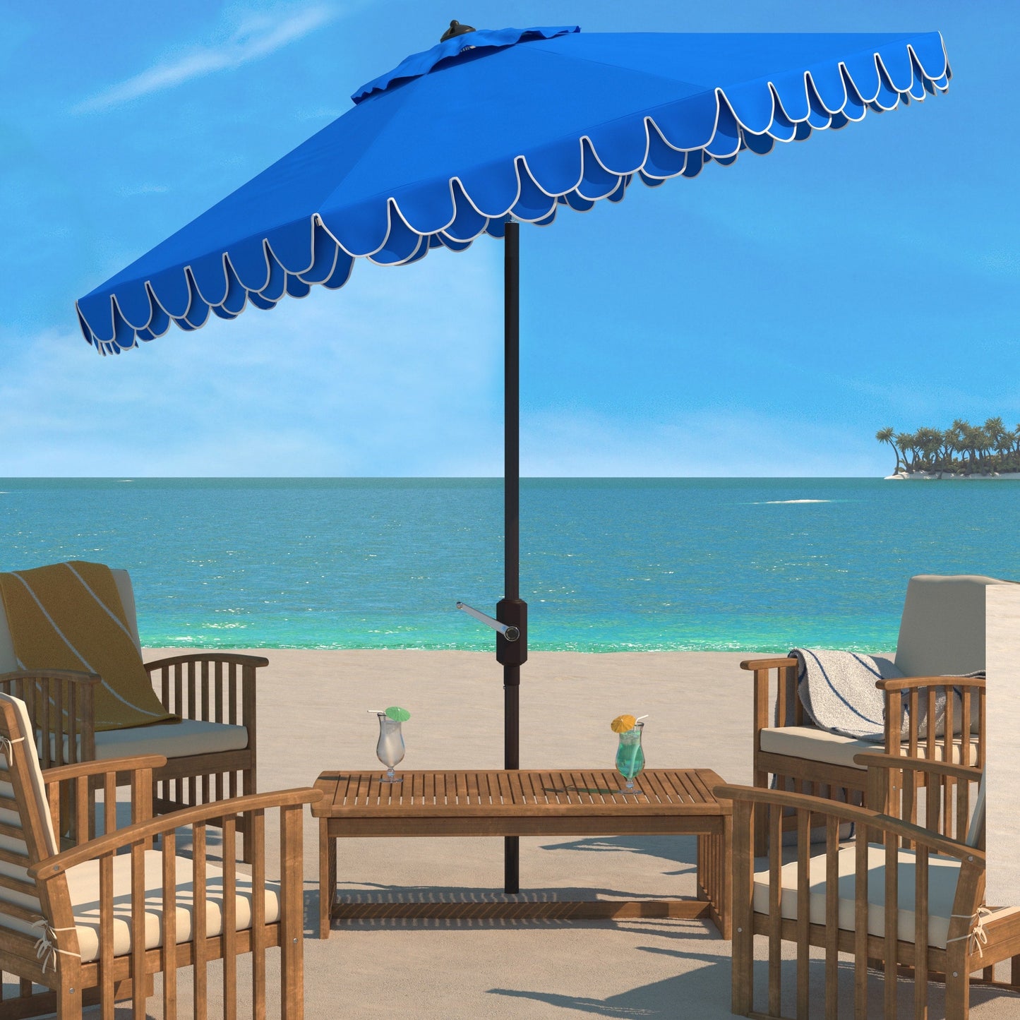 Parasol élégant SAFAVIEH Gebbine de 9 pieds