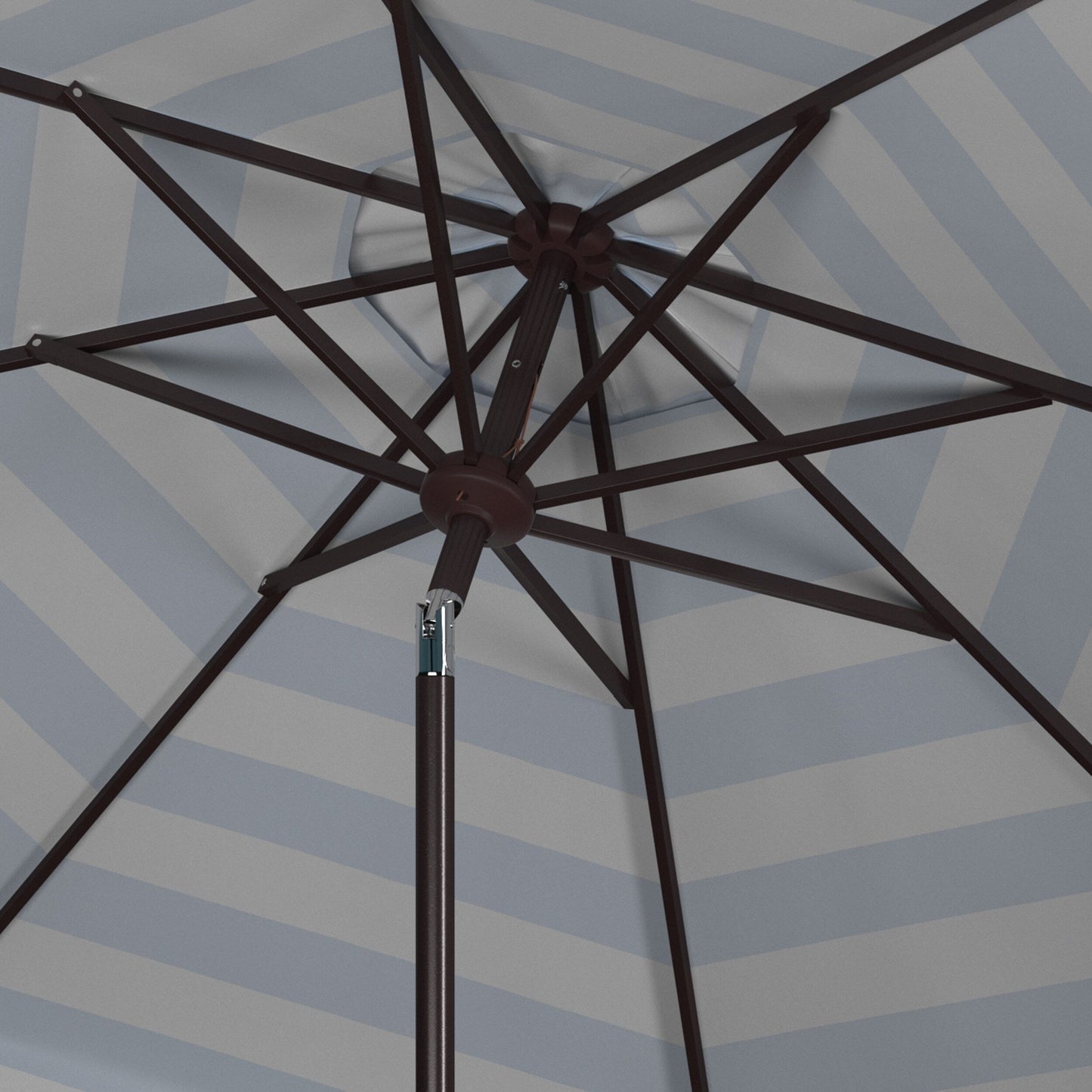 Parapluie à manivelle rayé SAFAVIEH Nargiz de 2,7 m, à motif festonné