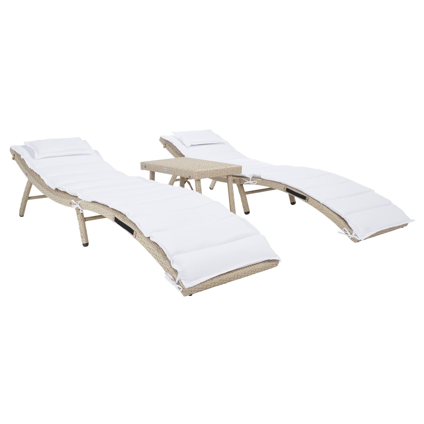 Ensemble de chaises longues d'extérieur Blaguna 3 pièces SAFAVIEH - 83 L x 20 P x 24 H