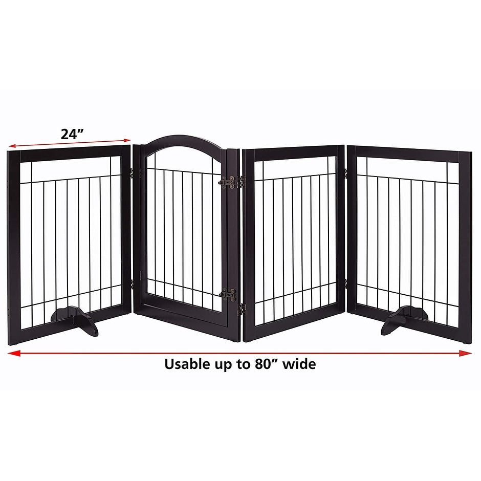 Barrière pour chien SPIRICH extra large de 96 pouces et haute de 30 pouces avec porte de passage, barrière pour animaux de compagnie autoportante en fil de fer, clôture de sécurité pour chiots