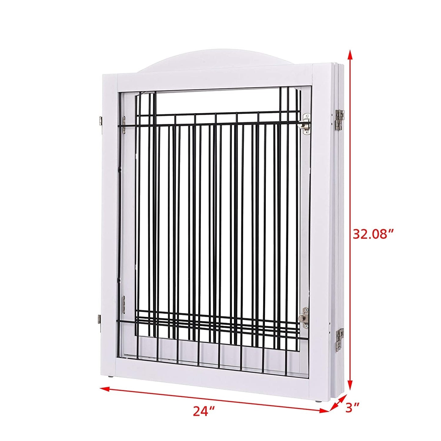 Barrière pour chien SPIRICH extra large de 96 pouces et haute de 30 pouces avec porte de passage, barrière pour animaux de compagnie autoportante en fil de fer, clôture de sécurité pour chiots