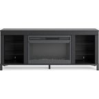 Meuble TV Cayberry avec cheminée - Noir