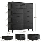 12 Drawer Dresser Fabric Tall Dressers for Bedroom Chest of Drawers