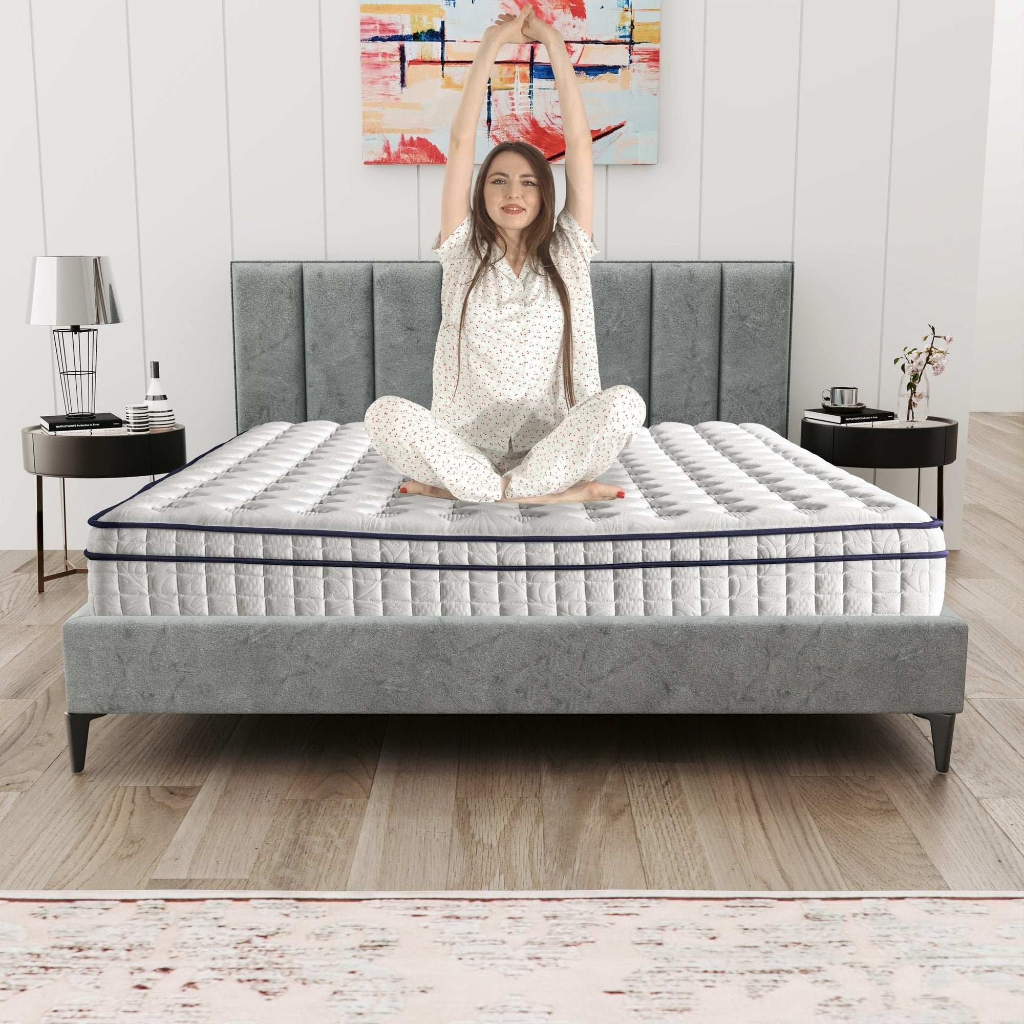 Assembled in USA - 12 Diamond Hybrid Mattress Pocket Coil and Cool Gel Memory Foam