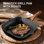 17-Piece Kitchen Granite Cookware Set, Non-stick Cooking Pots and Pans Set