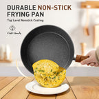 17-Piece Kitchen Granite Cookware Set, Non-stick Cooking Pots and Pans Set