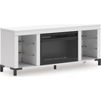Meuble TV Brollevi avec cheminée - Blanc
