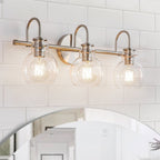 2/3 Light Bathroom Vanity Light Wall Sconce with Glass Shade