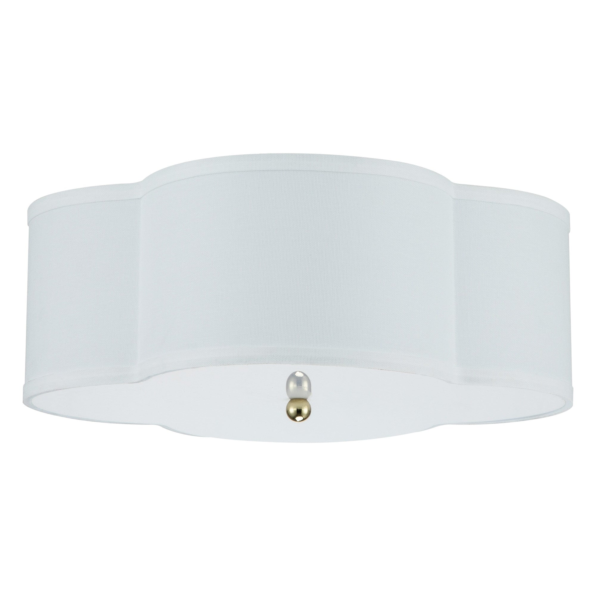 2-Light White Linen Flush Mount with Acrylic diffuser