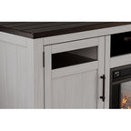 Meuble TV Darborn avec cheminée - Gris/Marron