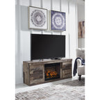 Meuble TV Derekson avec cheminée - Gris multi