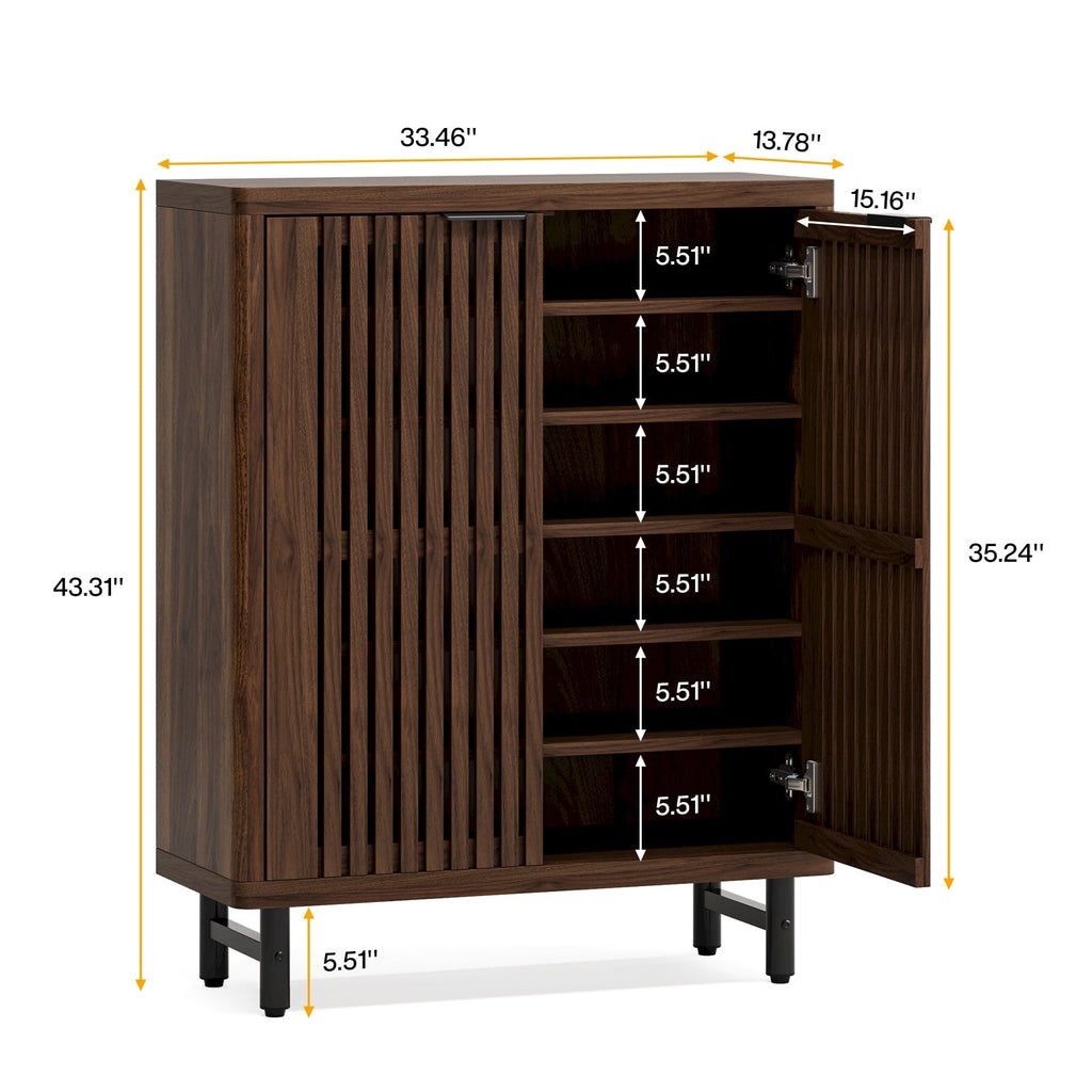 24 Pairs Shoe Storage Cabinet with Door for Entryway Living Room